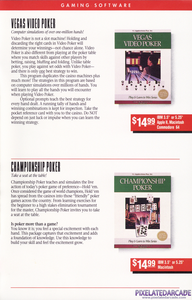 Vegas Video Poker Advertisement: Wizardworks product catalog