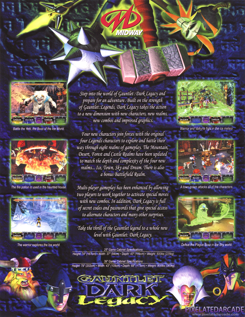 Gauntlet: Dark Legacy Advertisement: Gauntlet: Dark Legacy flyer - Back