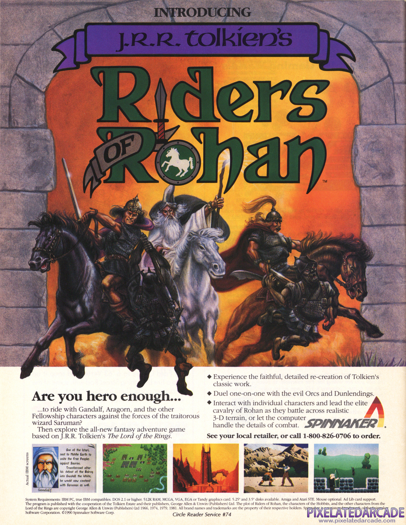J.R.R. Tolkien's Riders of Rohan Advertisement: January 1991 magazine ad