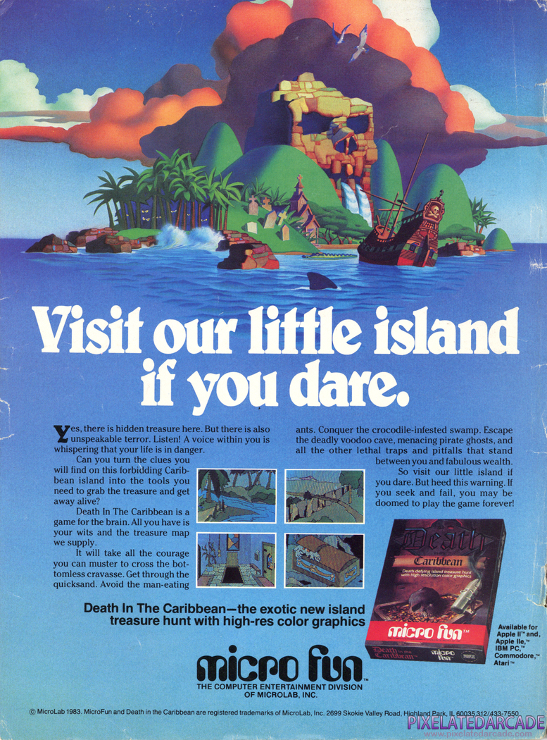 Death in the Caribbean Advertisement: January 1984 magazine ad
