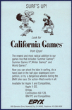 California Games flyer / product catalog addendum
