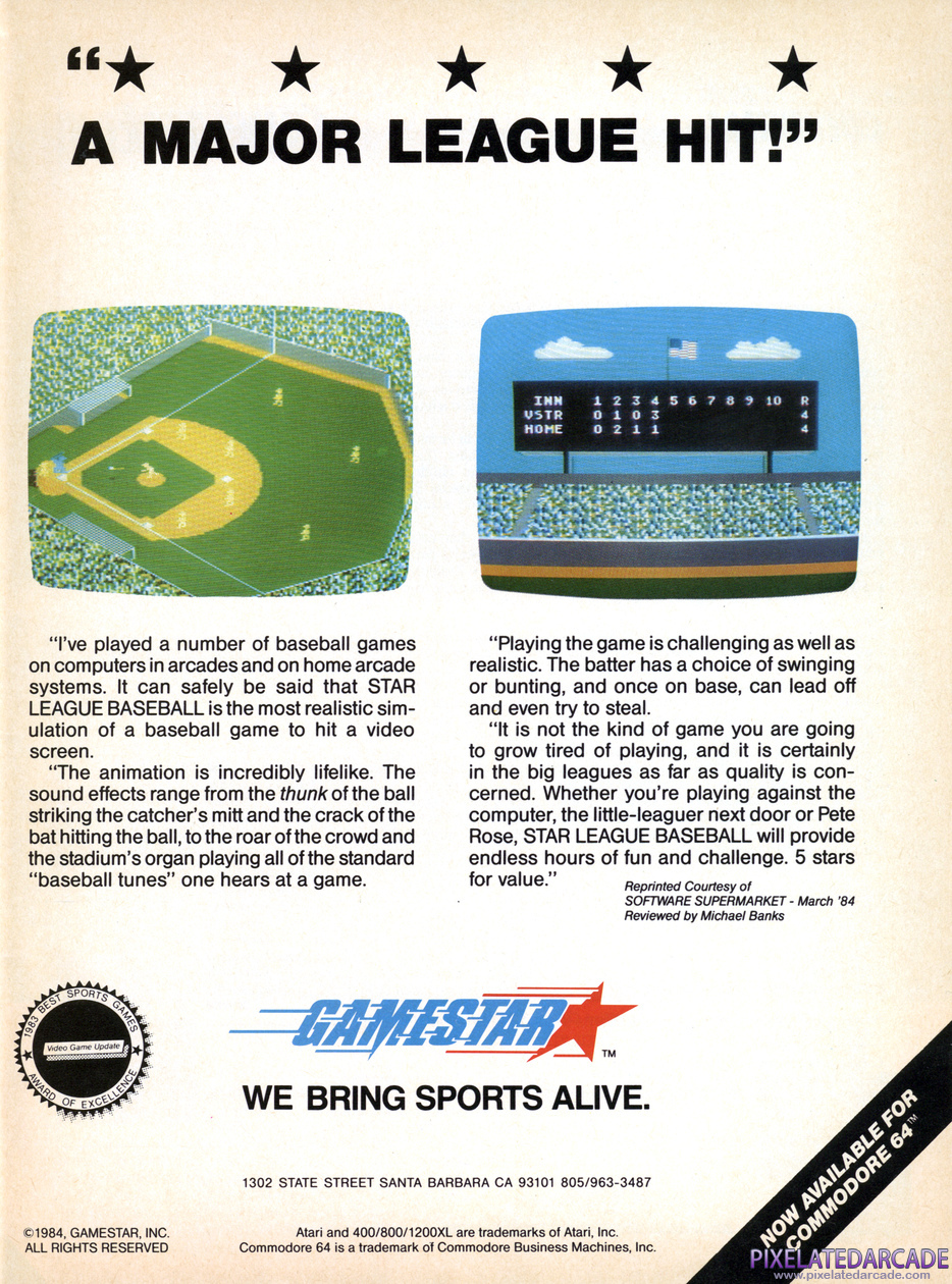 Star League Baseball Advertisement: May 1984 magazine ad