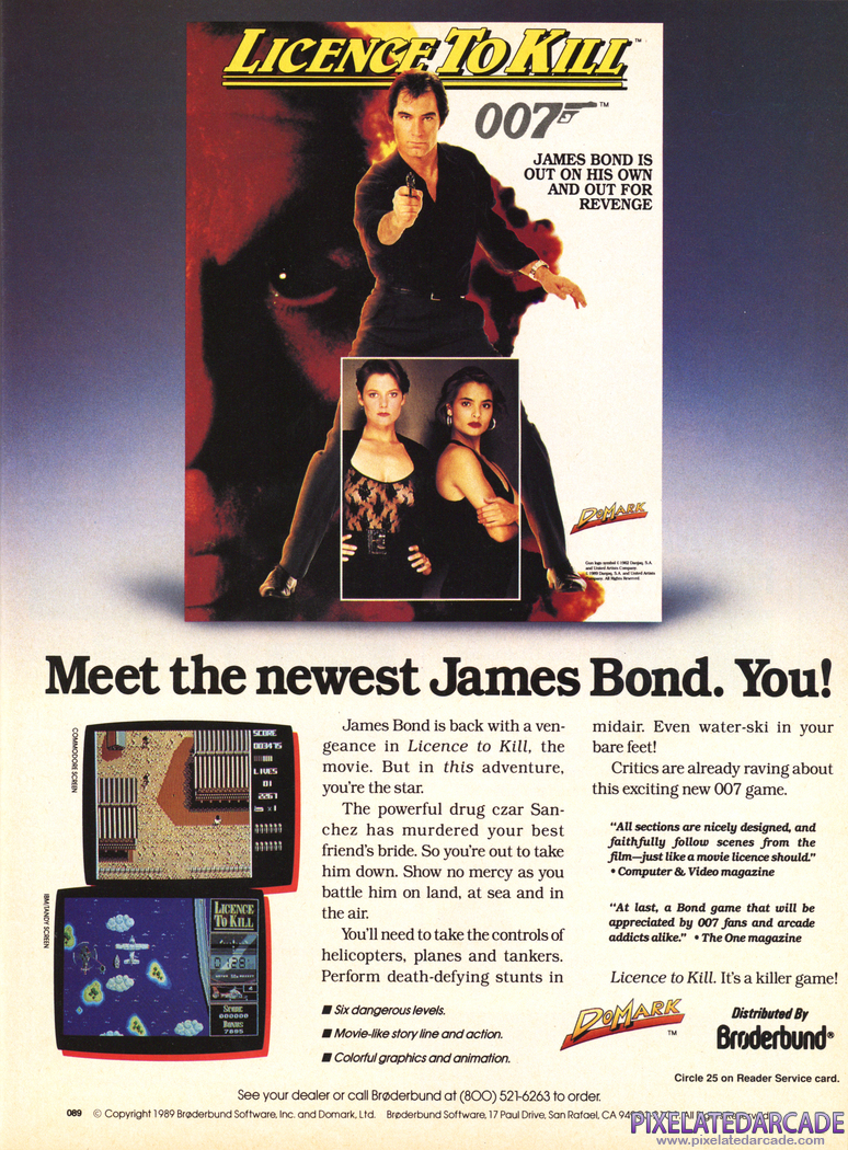 007: Licence to Kill Advertisement: December 1989 magazine ad