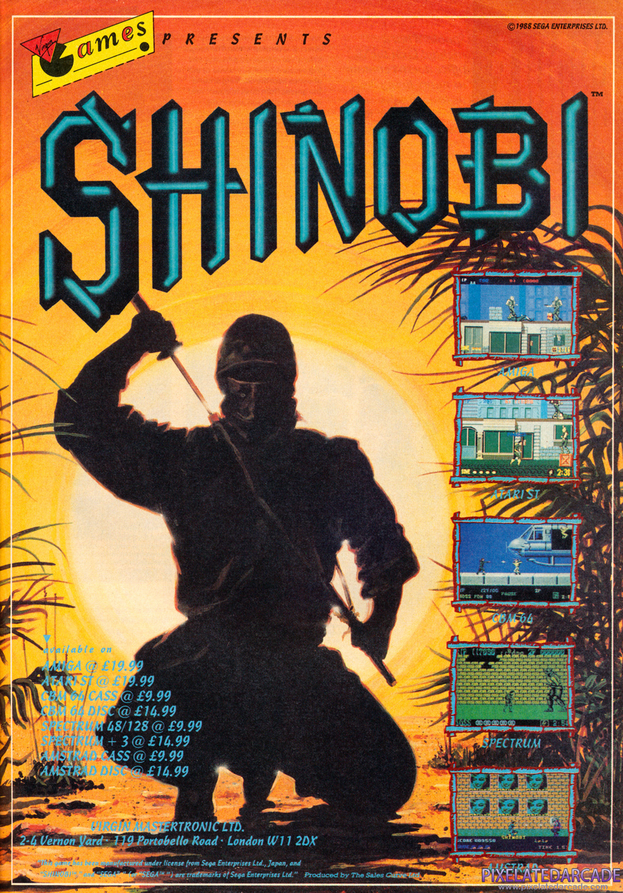 Shinobi Advertisement: October 1989 magazine ad