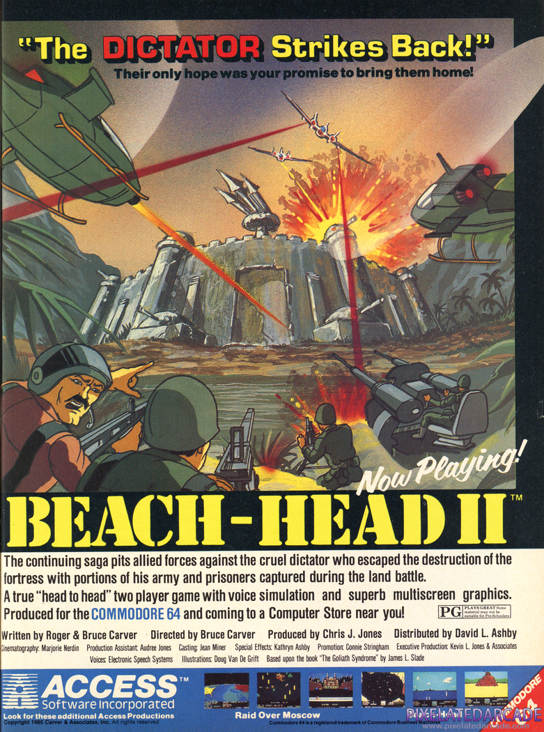 Beach-Head II: The Dictator Strikes Back Advertisement: April 1985 magazine ad