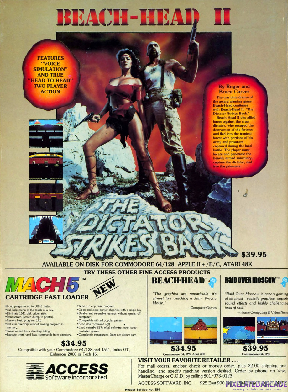 Beach-Head II: The Dictator Strikes Back Advertisement: October 1985 magazine ad