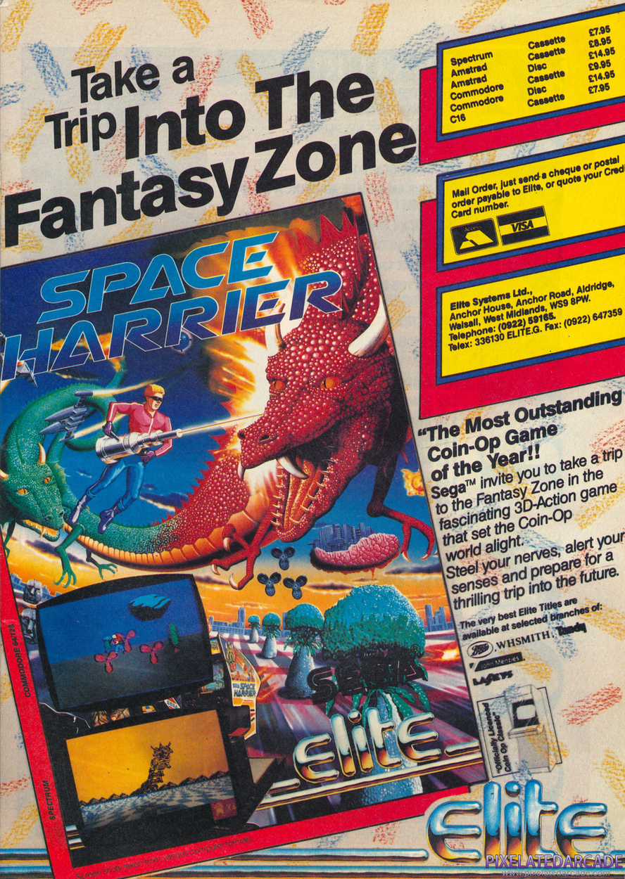Space Harrier Advertisement: January 1987 magazine ad