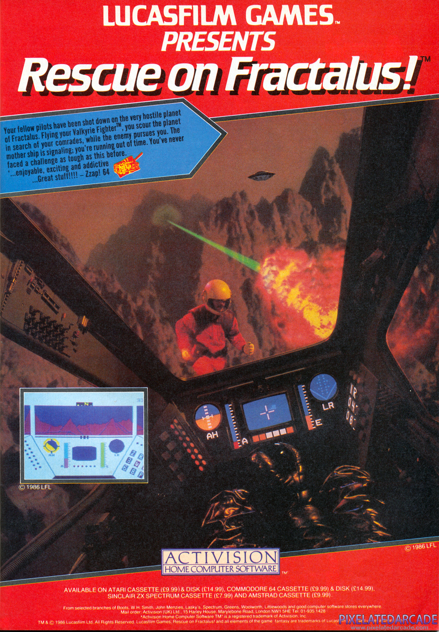 Rescue on Fractalus! Advertisement: March 1986 magazine ad