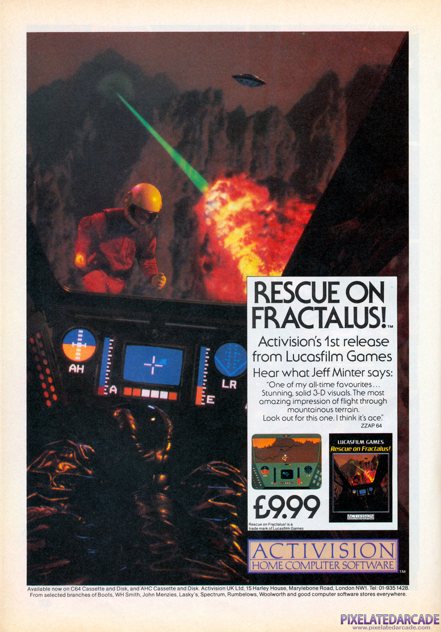 Rescue on Fractalus! Advertisement: September 1985 magazine ad