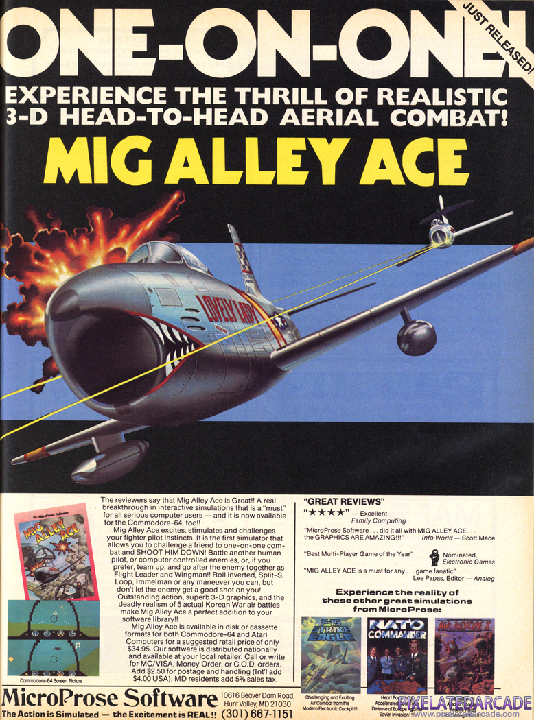 MiG Alley Ace Advertisement: February 1985 magazine ad