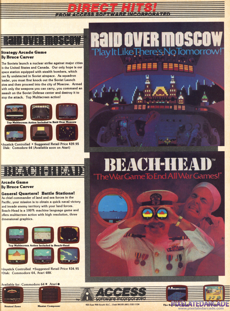 Beach-Head Advertisement: January 1985 magazine ad