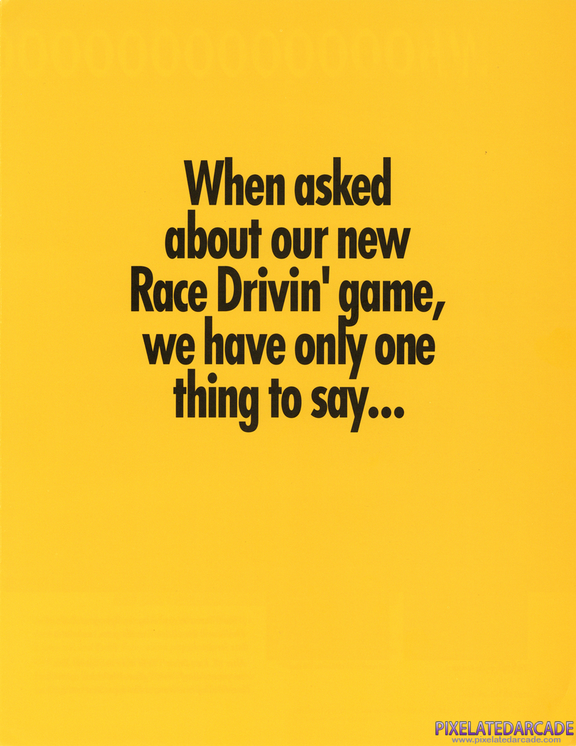 Race Drivin' Advertisement: Race Drivin' flyer - Front
