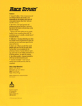 Race Drivin' flyer - Back
