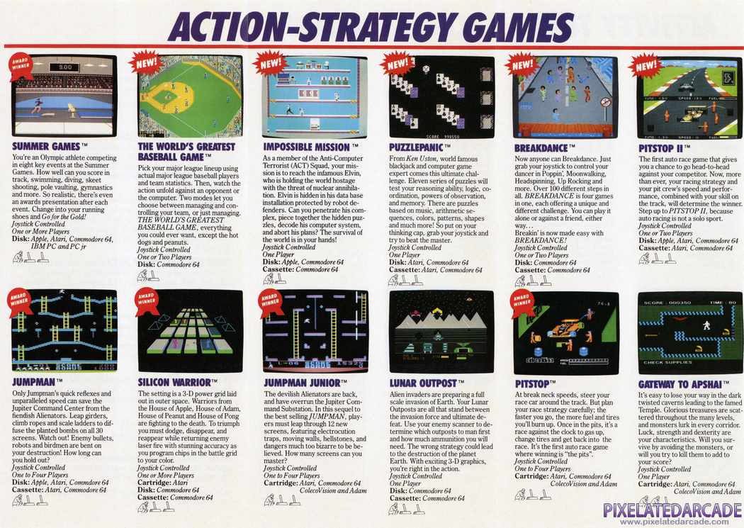 Lunar Outpost Advertisement: Epyx Winter 1984 product catalog
