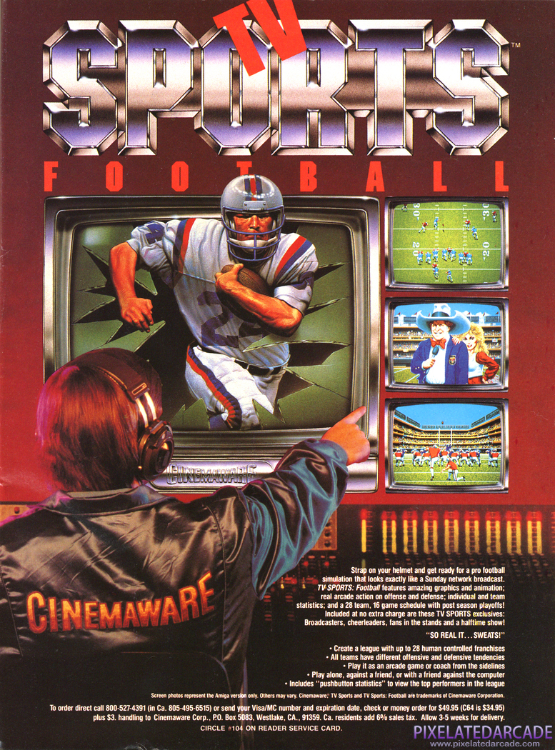 TV Sports: Football Advertisement: April 1989 magazine ad