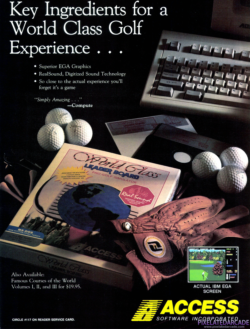 World Class Leader Board Advertisement: February 1990 magazine ad