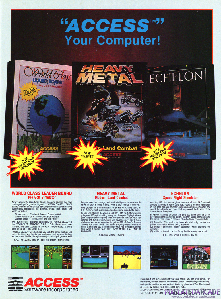 Echelon Advertisement: April 1989 magazine ad
