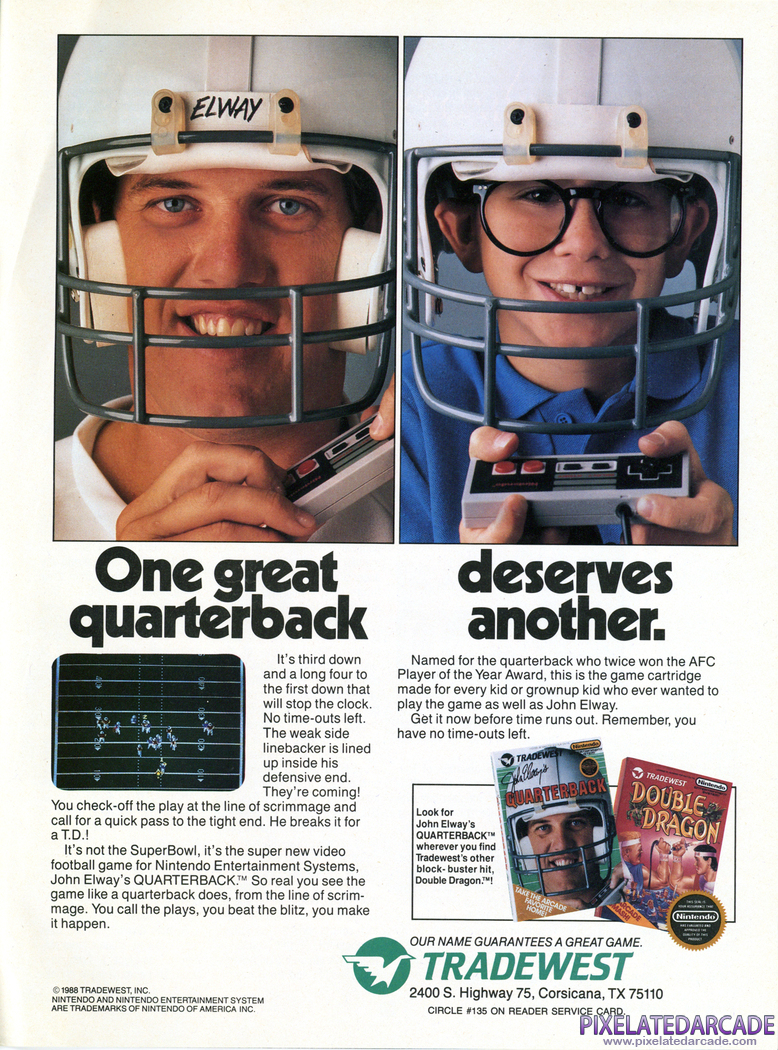 Quarterback Advertisement: April 1989 magazine ad