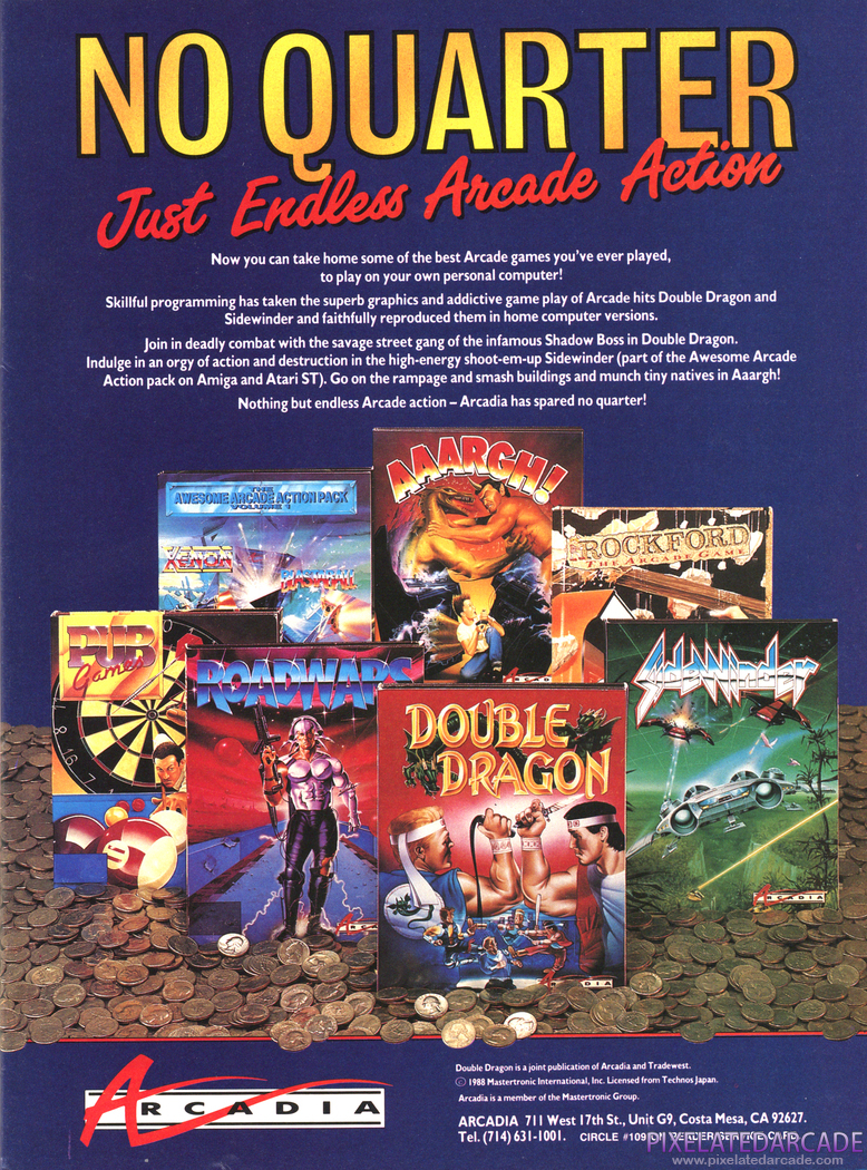 Double Dragon Advertisement: Arcadia April 1989 magazine ad