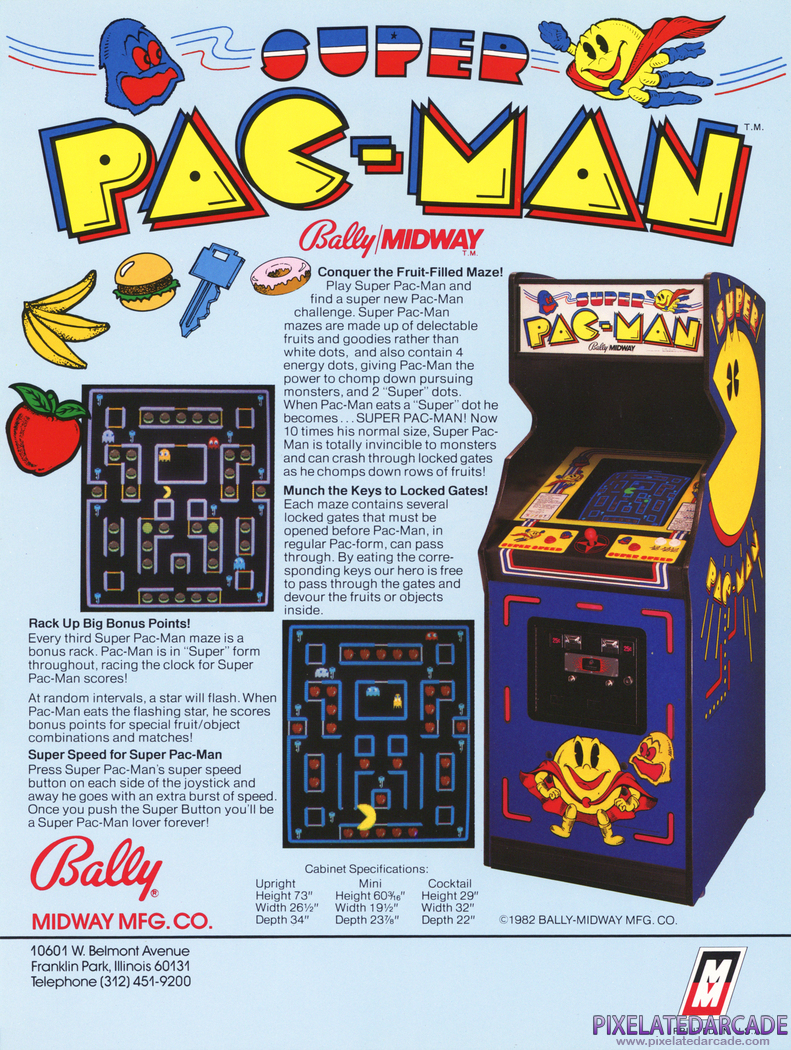 Super Pac-Man Advertisement: Super Pac-Man flyer - Back