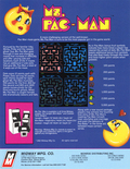Ms. Pac-Man flyer - Back