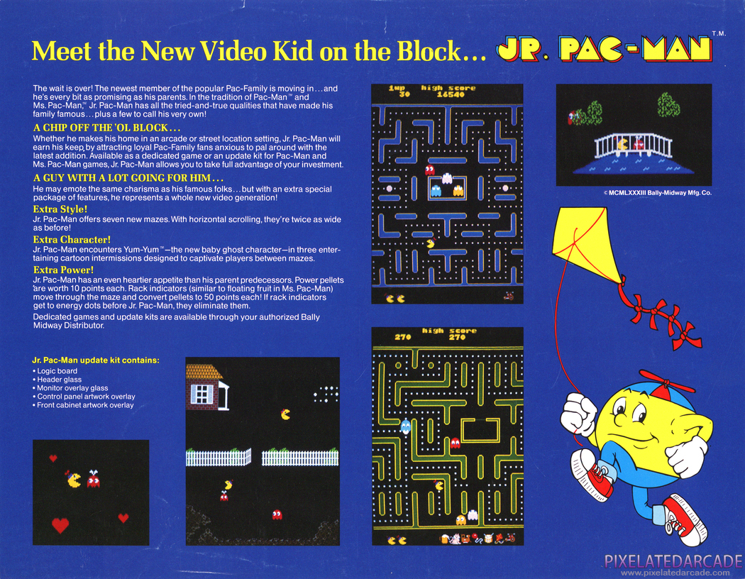 Jr. Pac-Man Advertisement: Jr. Pac-Man flyer - Back