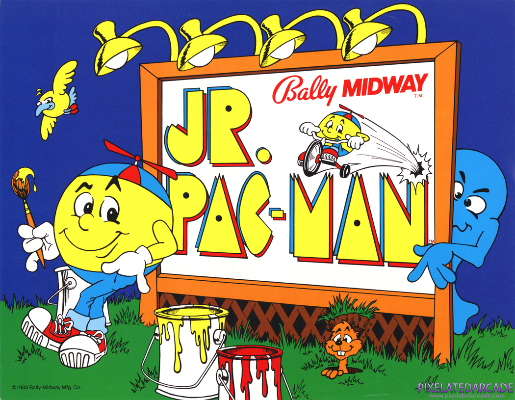 Jr. Pac-Man Advertisement: Jr. Pac-Man flyer - Front