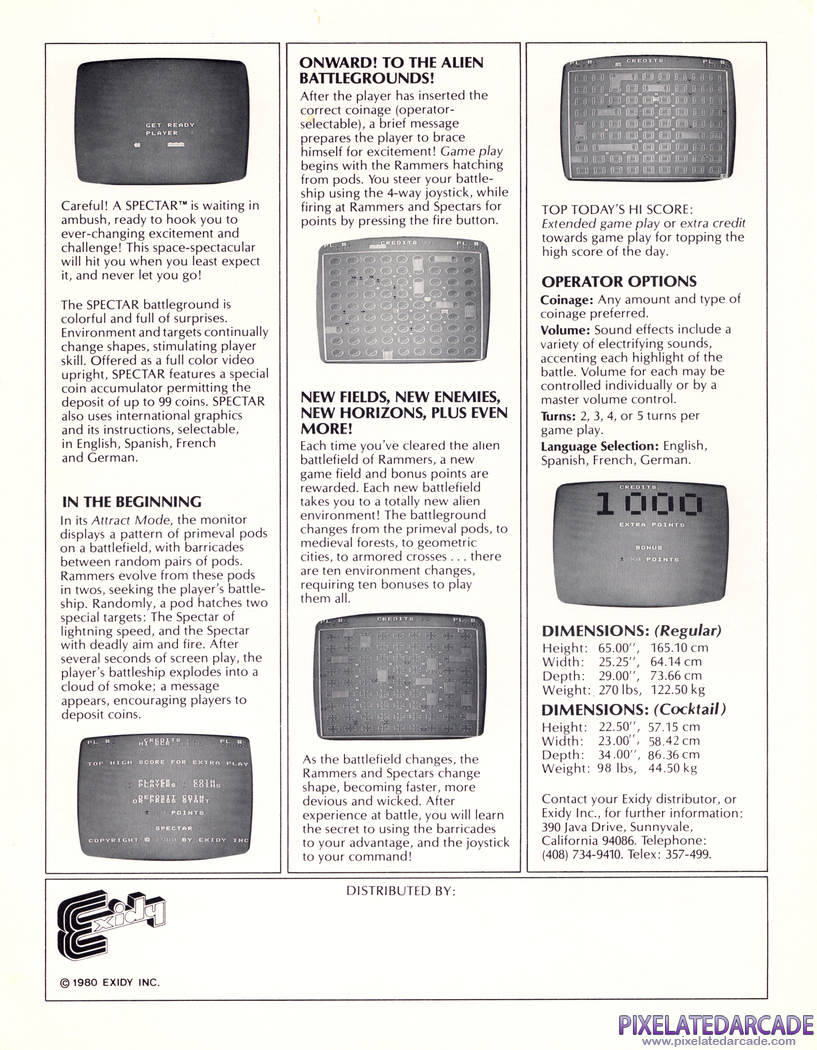 Spectar Advertisement: Spectar flyer - Back