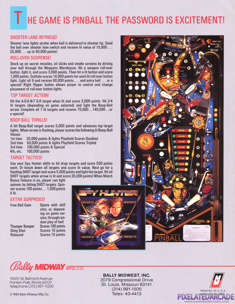 Spy Hunter Advertisement: Spy Hunter flyer -Back