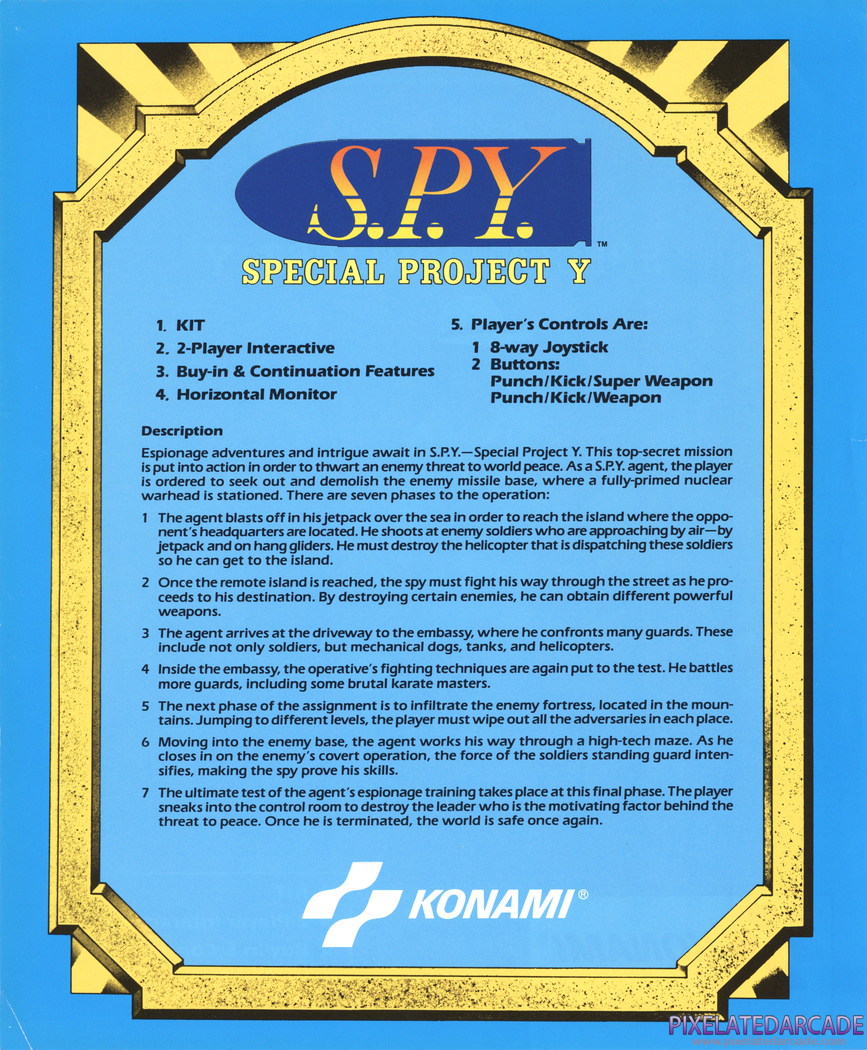 S.P.Y. Special Project Y Advertisement: S.P.Y. Special Project Y flyer - Back