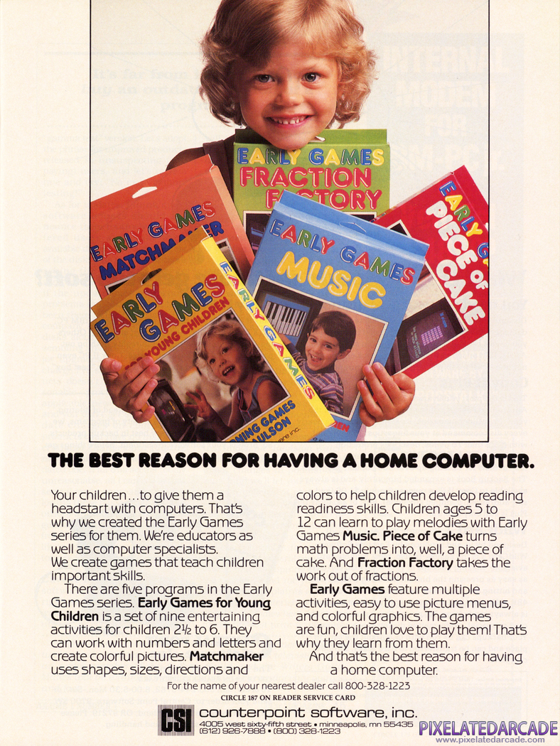 Early Games for Young Children Advertisement: February 1984 magazine ad