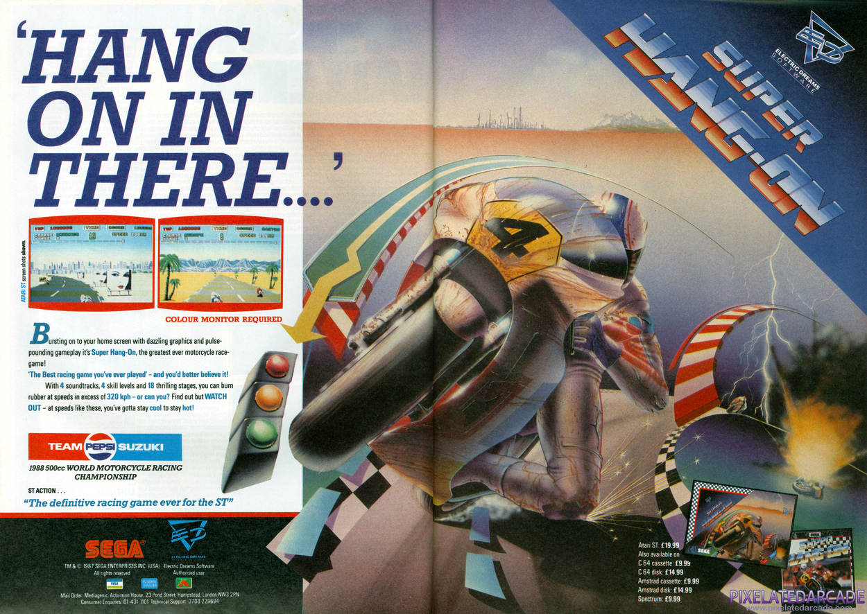 Super Hang-On Advertisement: September 1988 magazine ad