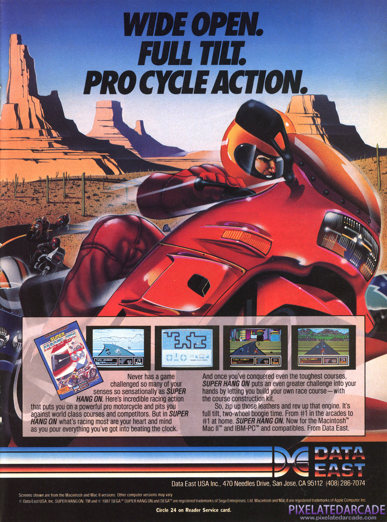 Super Hang-On Advertisement: Summer 1989 magazine ad