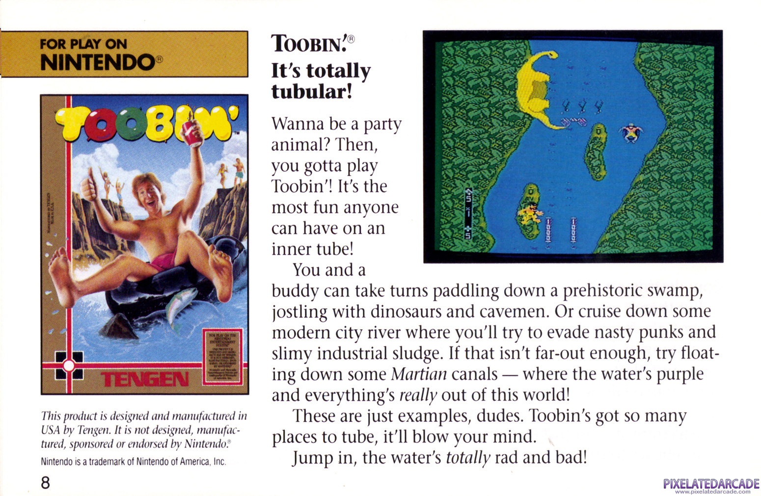 Toobin' Advertisement: Tengen Spring 1990 product catalog