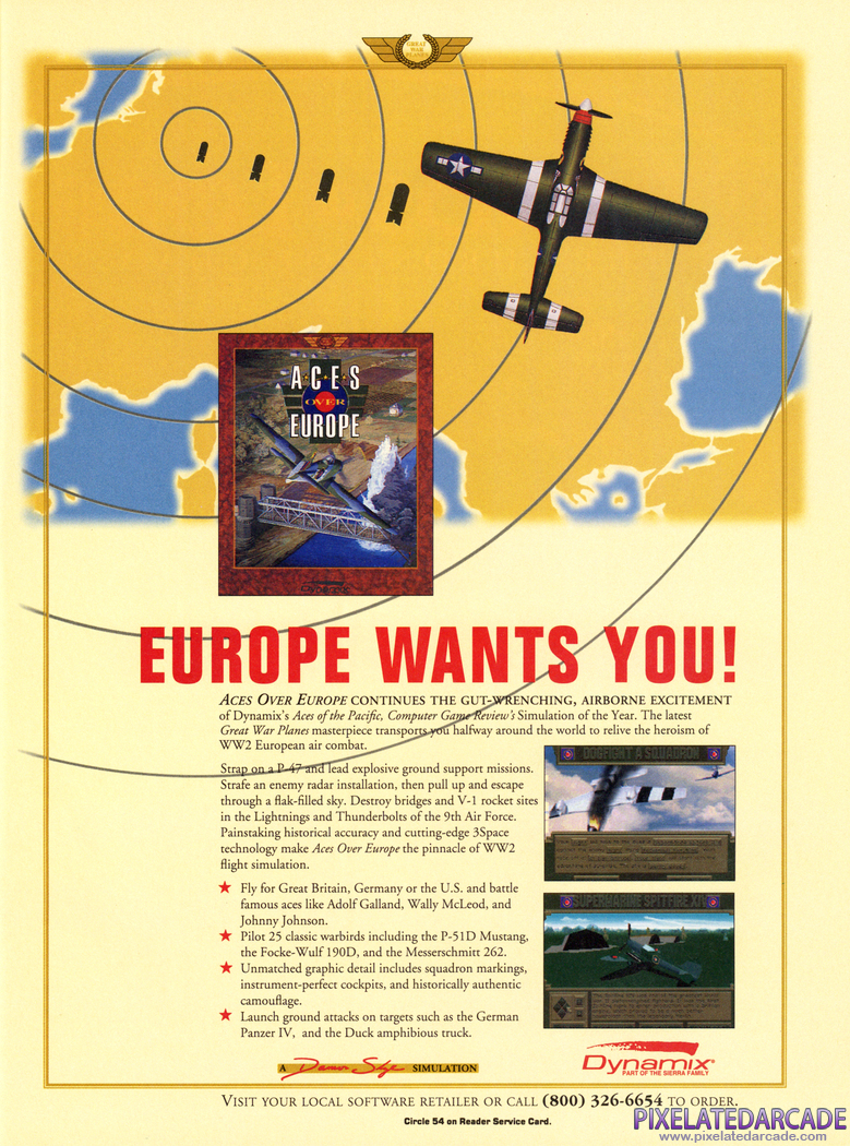 Aces Over Europe Advertisement: June 1993 magazine ad