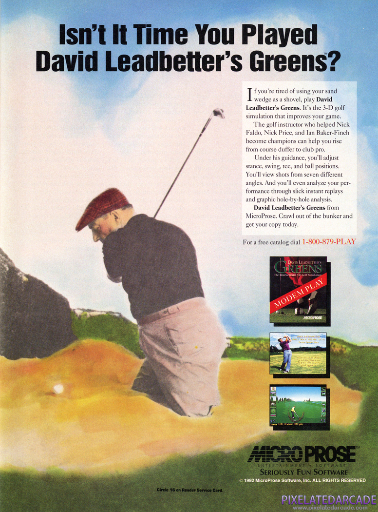 David Leadbetter's Greens Advertisement: December 1992 magazine ad