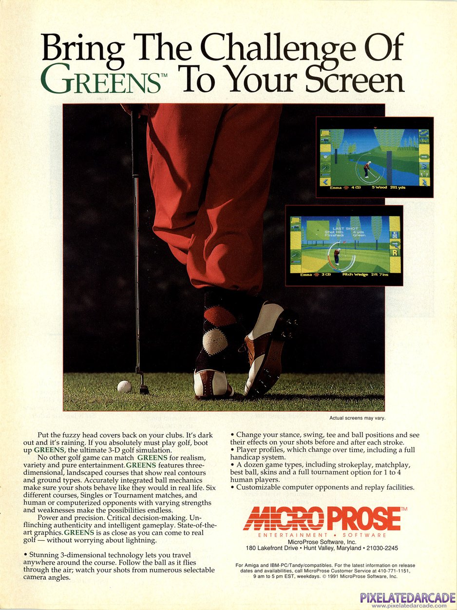 David Leadbetter's Greens Advertisement: March 1992 magazine ad