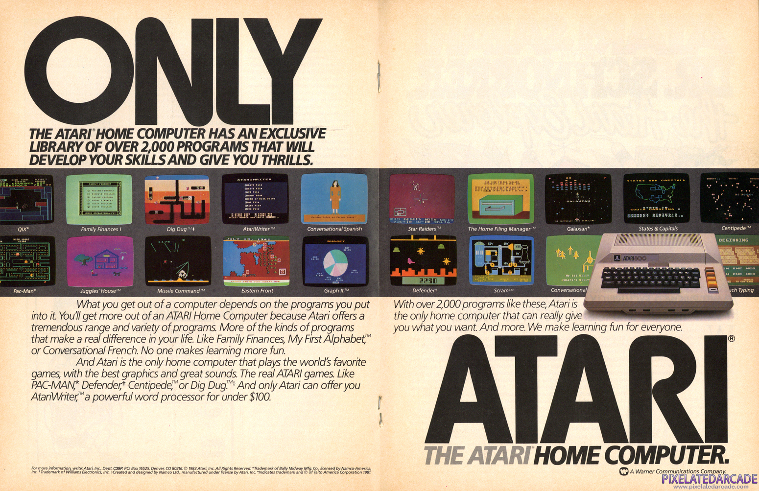Atari 8-bit Advertisement: November 1983 magazine ad