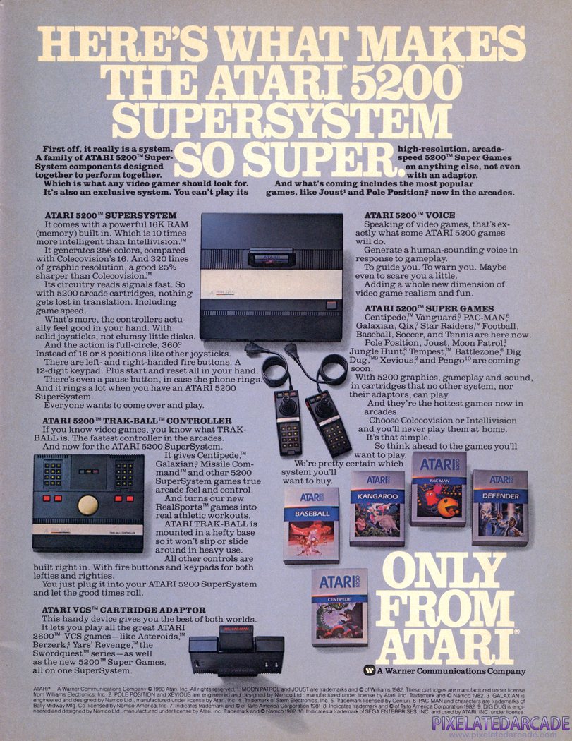 Atari 5200 Advertisement: November 1983 magazine ad