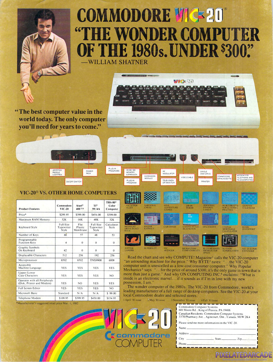 Commodore VIC-20 Advertisement: June 1982 magazine ad