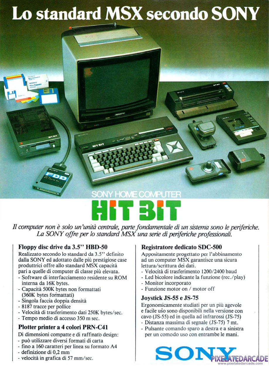 MSX Advertisement: Sony Hit Bit December 1985 magazine ad (Italian)