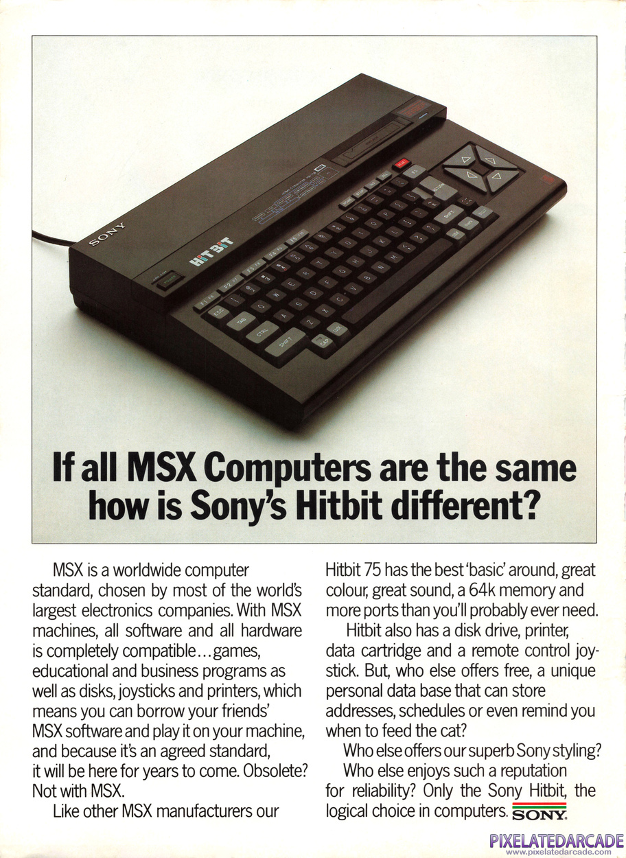 MSX Advertisement: Sony Hitbit June 1985 magazine ad