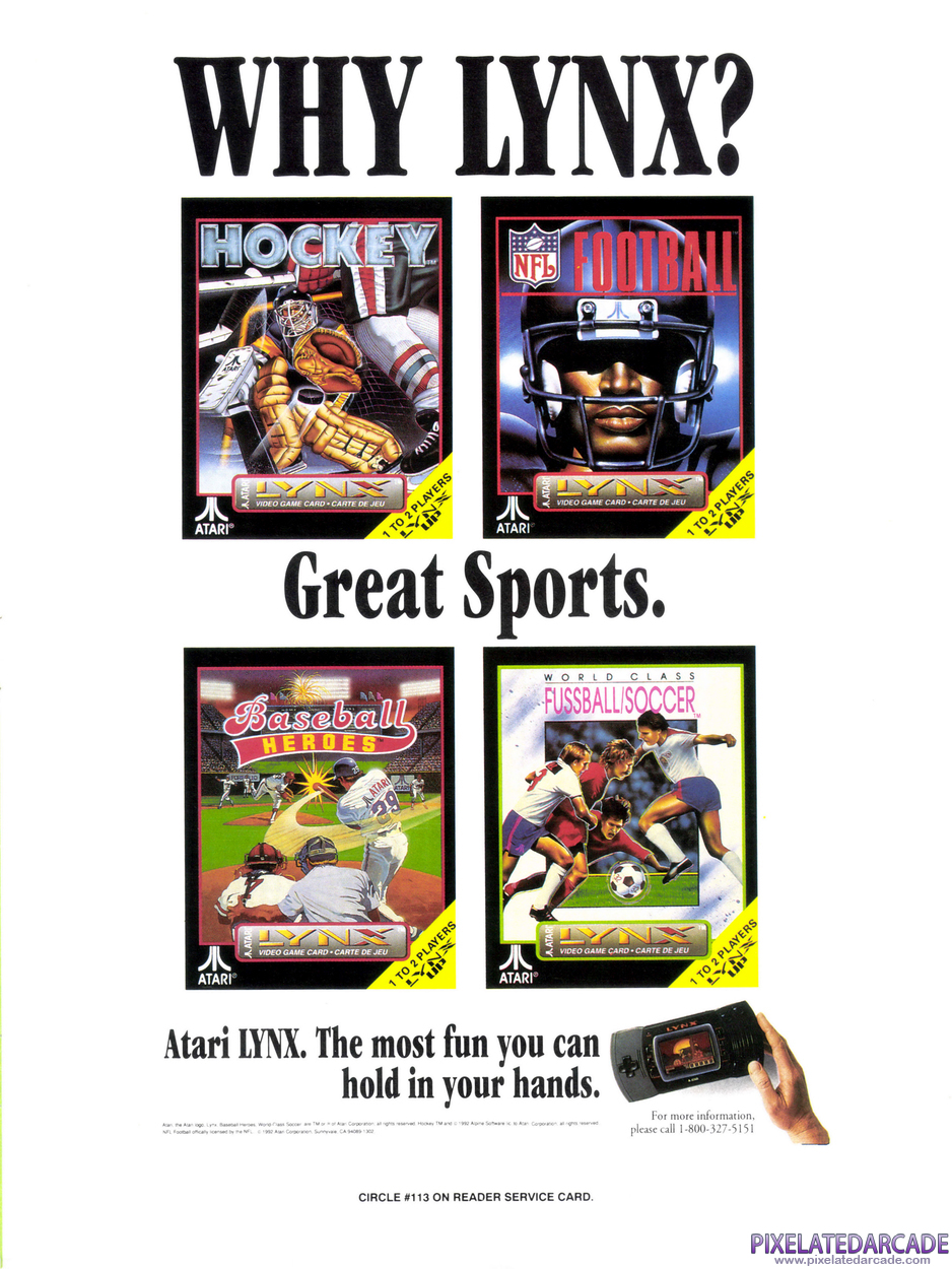 Atari Lynx Advertisement: February 1993 magazine ad