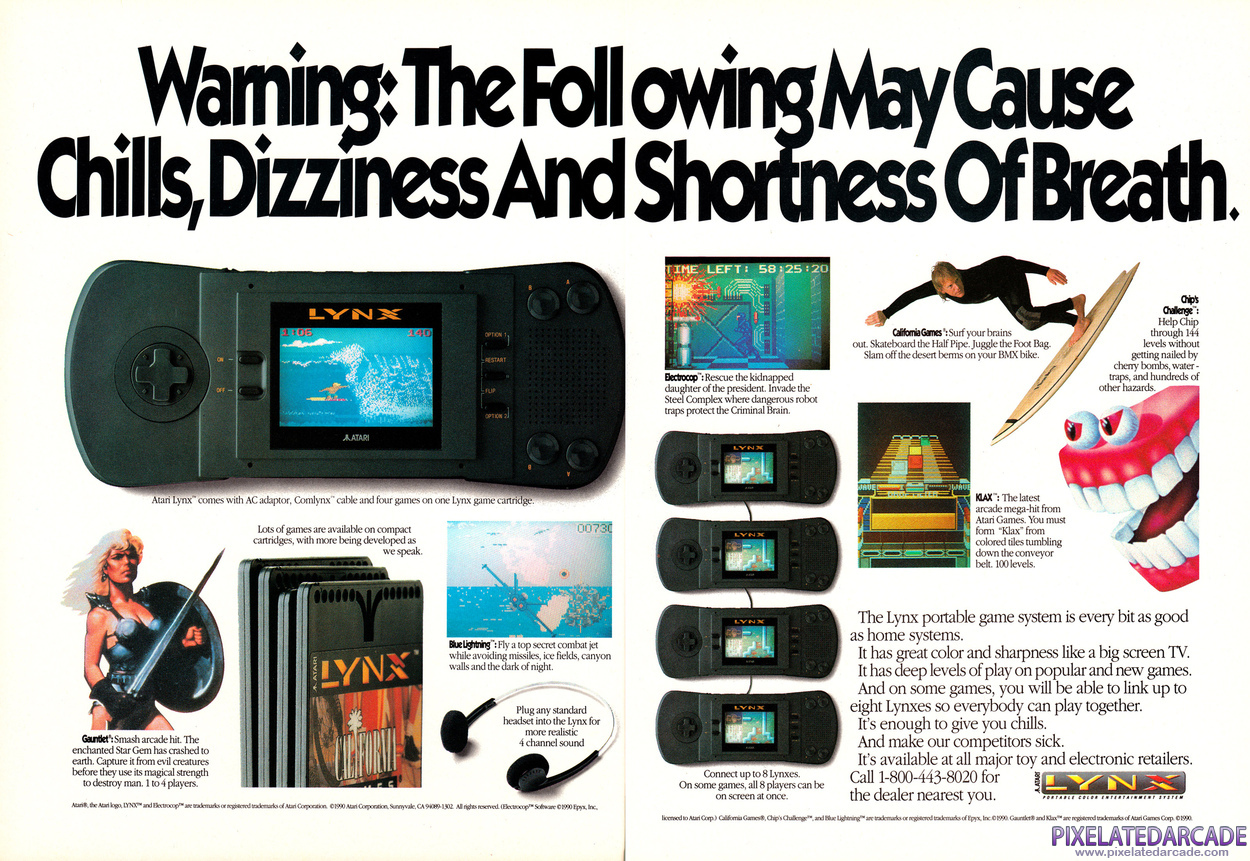 Atari Lynx Advertisement: July 1990 magazine ad