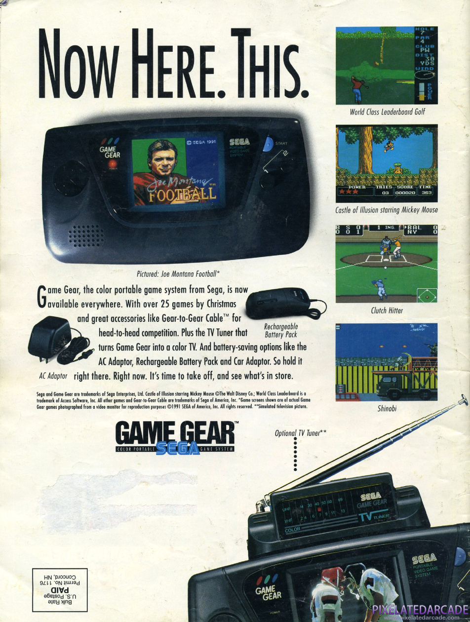 Game Gear Advertisement: Fall 1991 magazine ad
