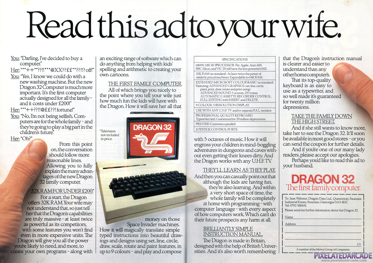 Dragon 32/64 Advertisement: September 1982 magazine ad