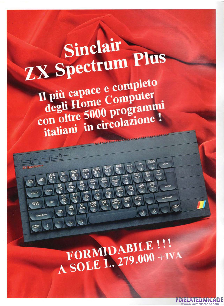 ZX Spectrum Advertisement: ZX Spectrum Plus December 1985 magazine ad (Italian)