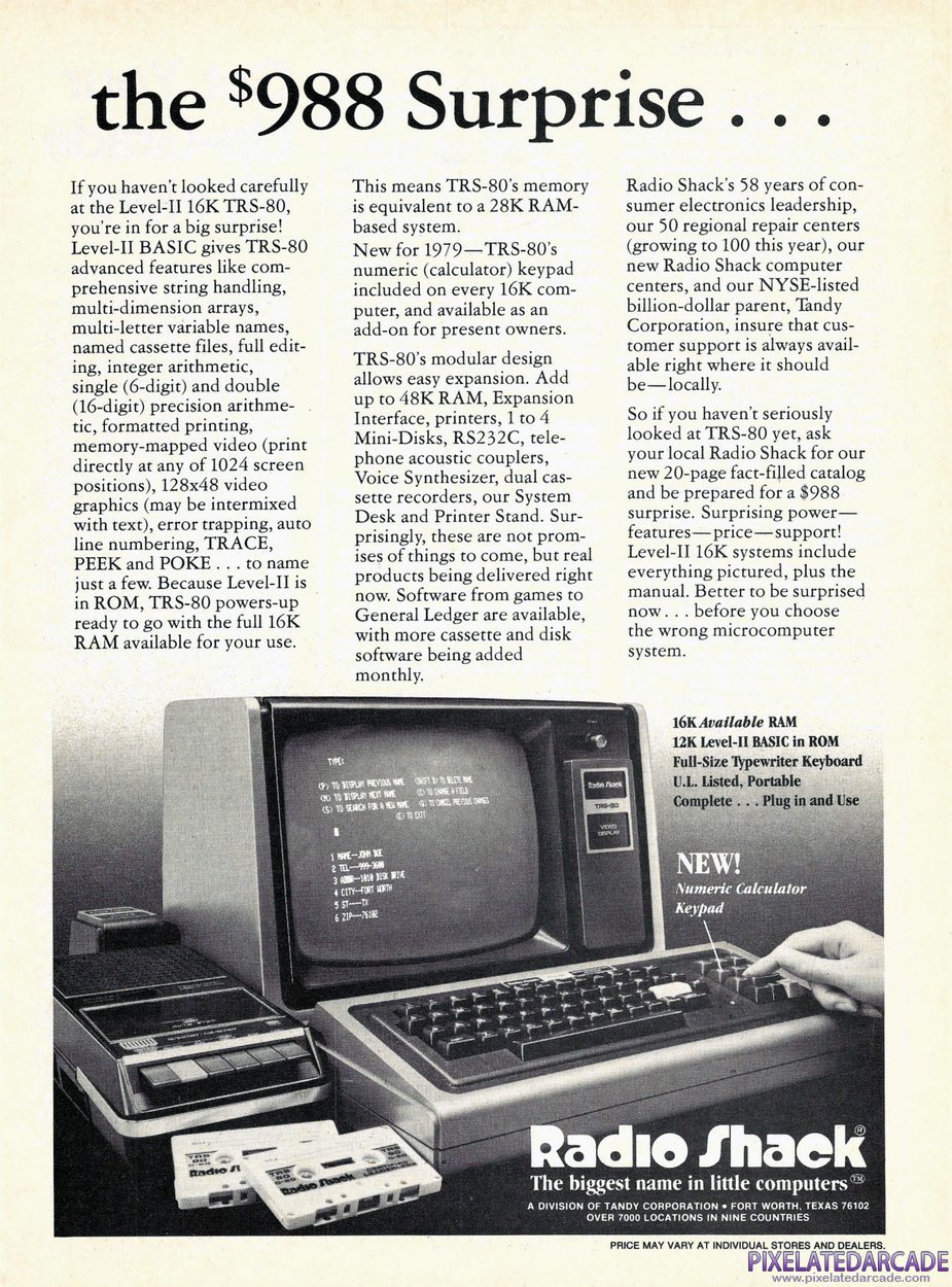 TRS-80 Advertisement: March 1979 magazine ad