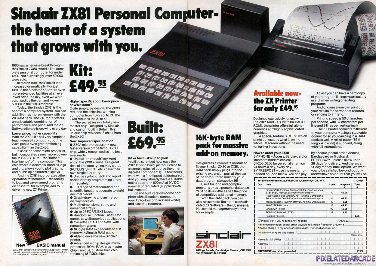 ZX81 / Timex Sinclair 1000 Advertisement: December 1981 magazine ad
