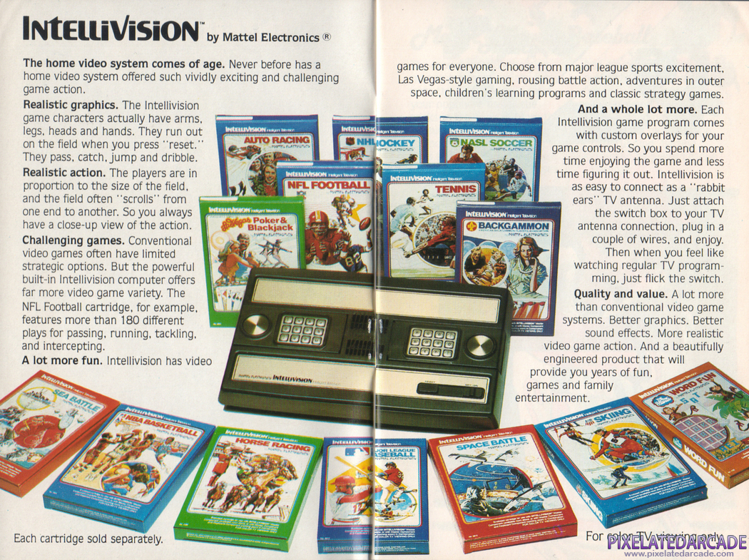 Intellivision Advertisement: Mattel Electronics 1981 product catalog